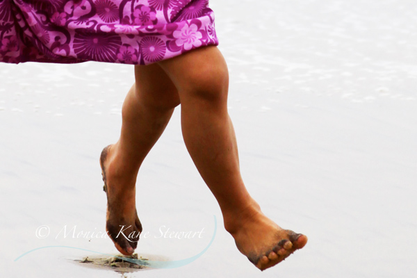 child running on beach