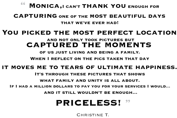 15th Street Photography: Testimonial by Christine T