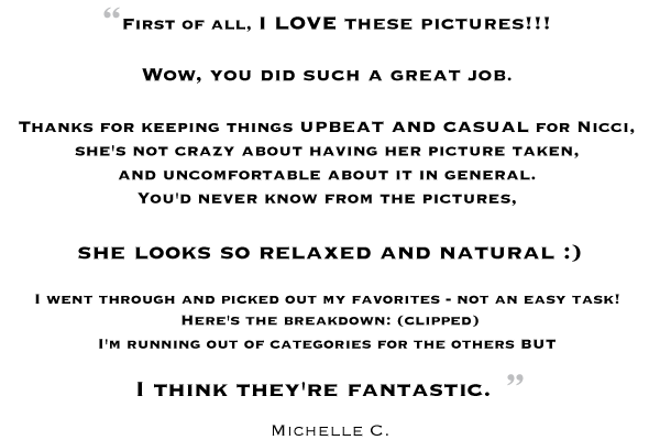 15th Street Photography: Testimonial by Michelle C