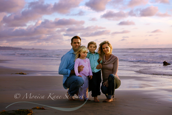 15th Street Photography: family portrait at sunset, del mar beach